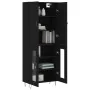 Aparador alto madera contrachapada negro 69,5x34x180 cm de , Aparadores - Ref: Foro24-3198066, Precio: 168,24 €, Descuento: %
