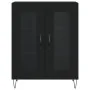 Aparador alto madera contrachapada negro 69,5x34x180 cm de , Aparadores - Ref: Foro24-3198066, Precio: 168,24 €, Descuento: %