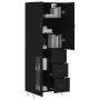 Aparador alto madera contrachapada negro 69,5x34x180 cm de , Aparadores - Ref: Foro24-3198098, Precio: 174,57 €, Descuento: %
