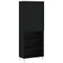Aparador alto madera contrachapada negro 69,5x34x180 cm by , Sideboards - Ref: Foro24-3198114, Price: 136,45 €, Discount: %