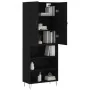 Aparador alto madera contrachapada negro 69,5x34x180 cm by , Sideboards - Ref: Foro24-3198114, Price: 136,45 €, Discount: %