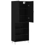Aparador alto madera contrachapada negro 69,5x34x180 cm by , Sideboards - Ref: Foro24-3198114, Price: 136,45 €, Discount: %