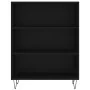 Aparador alto madera contrachapada negro 69,5x34x180 cm by , Sideboards - Ref: Foro24-3198114, Price: 136,45 €, Discount: %