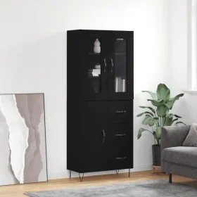 Aparador alto madera contrachapada negro 69,5x34x180 cm by , Sideboards - Ref: Foro24-3198498, Price: 209,68 €, Discount: %