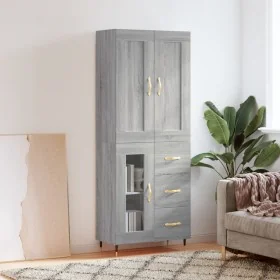 Aparador alto madera contrachapada gris sonoma 69,5x34x180 cm by , Sideboards - Ref: Foro24-3199927, Price: 171,72 €, Discoun...