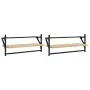 Estantes de pared con barras 2 uds roble Sonoma 65x25x30 cm by , Shelves and shelves - Ref: Foro24-836244, Price: 30,46 €, Di...