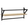 Estantes de pared con barras 2 uds roble Sonoma 65x25x30 cm by , Shelves and shelves - Ref: Foro24-836244, Price: 30,46 €, Di...