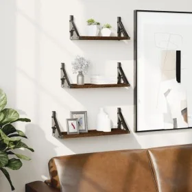 Estantes de pared 3 pzas madera de ingeniería roble marrón von , Regale und Regale - Ref: Foro24-836322, Preis: 22,72 €, Raba...