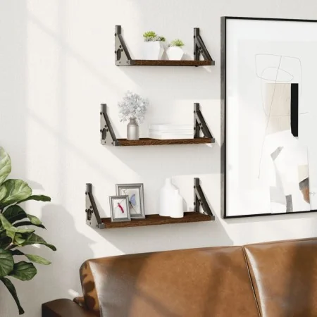 Estantes de pared 3 pzas madera de ingeniería roble marrón von , Regale und Regale - Ref: Foro24-836322, Preis: 22,72 €, Raba...