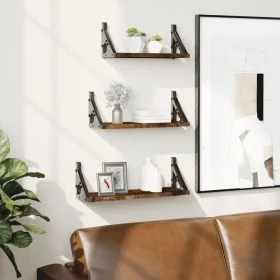 Estantes de pared 3 pzas madera de ingeniería roble ahumado von , Regale und Regale - Ref: Foro24-836320, Preis: 26,38 €, Rab...