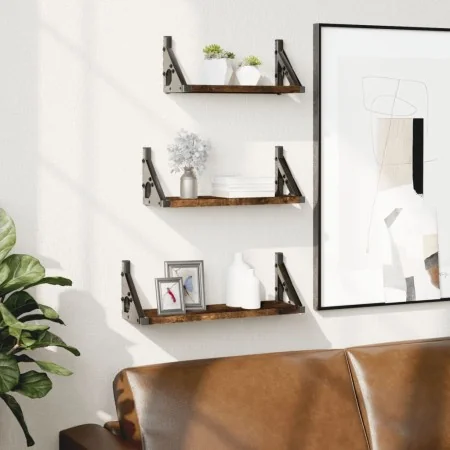 Estantes de pared 3 pzas madera de ingeniería roble ahumado von , Regale und Regale - Ref: Foro24-836320, Preis: 26,38 €, Rab...