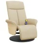 Sillón reclinable de masaje con reposapiés tela color crema by , Armchairs - Ref: Foro24-356539, Price: 259,81 €, Discount: %