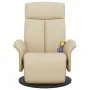 Sillón reclinable de masaje con reposapiés tela color crema by , Armchairs - Ref: Foro24-356539, Price: 259,81 €, Discount: %