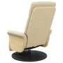 Sillón reclinable de masaje con reposapiés tela color crema by , Armchairs - Ref: Foro24-356539, Price: 259,81 €, Discount: %