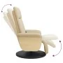Sillón reclinable de masaje con reposapiés tela color crema by , Armchairs - Ref: Foro24-356539, Price: 259,81 €, Discount: %