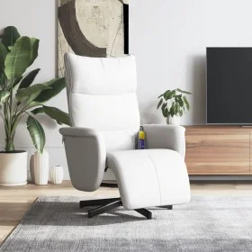 Sillón reclinable masaje con reposapiés cuero sintético blanco by , Armchairs - Ref: Foro24-356598, Price: 236,29 €, Discount: %
