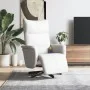Sillón reclinable masaje con reposapiés cuero sintético blanco by , Armchairs - Ref: Foro24-356598, Price: 236,29 €, Discount: %
