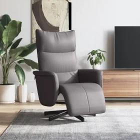 Sillón reclinable con reposapiés cuero sintético gris by , Armchairs - Ref: Foro24-356587, Price: 216,86 €, Discount: %