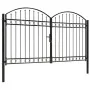 Cancela de valla doble puerta con arco acero negro 300x200 cm by , garden gates - Ref: Foro24-146341, Price: 503,54 €, Discou...