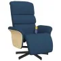 Sillón reclinable de masaje con reposapiés tela azul de , Sillones - Ref: Foro24-356620, Precio: 255,20 €, Descuento: %