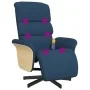 Sillón reclinable de masaje con reposapiés tela azul de , Sillones - Ref: Foro24-356620, Precio: 255,20 €, Descuento: %