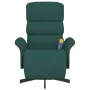 Sillón reclinable de masaje con reposapiés tela verde oscuro by , Armchairs - Ref: Foro24-356617, Price: 255,20 €, Discount: %