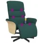 Sillón reclinable de masaje con reposapiés tela verde oscuro by , Armchairs - Ref: Foro24-356617, Price: 255,20 €, Discount: %