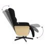 Sillón reclinable de masaje con reposapiés tela negra by , Armchairs - Ref: Foro24-356615, Price: 287,36 €, Discount: %