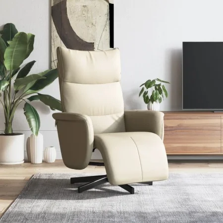 Sillón reclinable con reposapiés cuero sintético color crema von , Sessel - Ref: Foro24-356585, Preis: 216,86 €, Rabatt: %