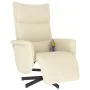 Sillón reclinable masaje con reposapiés cuero sintético crema by , Armchairs - Ref: Foro24-356593, Price: 236,29 €, Discount: %