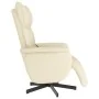 Sillón reclinable masaje con reposapiés cuero sintético crema by , Armchairs - Ref: Foro24-356593, Price: 236,29 €, Discount: %