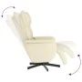 Sillón reclinable masaje con reposapiés cuero sintético crema by , Armchairs - Ref: Foro24-356593, Price: 236,29 €, Discount: %