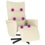 Sillón reclinable masaje con reposapiés cuero sintético crema by , Armchairs - Ref: Foro24-356593, Price: 236,29 €, Discount: %