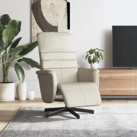 Sillón reclinable con reposapiés cuero sintético color crema by , Armchairs - Ref: Foro24-356704, Price: 215,23 €, Discount: %