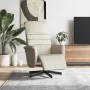 Sillón reclinable con reposapiés cuero sintético color crema de , Sillones - Ref: Foro24-356704, Precio: 215,23 €, Descuento: %
