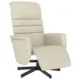 Sillón reclinable con reposapiés cuero sintético color crema de , Sillones - Ref: Foro24-356704, Precio: 215,23 €, Descuento: %