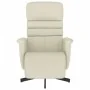 Sillón reclinable con reposapiés cuero sintético color crema de , Sillones - Ref: Foro24-356704, Precio: 215,23 €, Descuento: %
