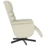 Sillón reclinable con reposapiés cuero sintético color crema de , Sillones - Ref: Foro24-356704, Precio: 215,23 €, Descuento: %