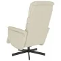 Sillón reclinable con reposapiés cuero sintético color crema de , Sillones - Ref: Foro24-356704, Precio: 215,23 €, Descuento: %