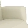 Sillón reclinable con reposapiés cuero sintético color crema de , Sillones - Ref: Foro24-356704, Precio: 215,23 €, Descuento: %