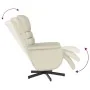 Sillón reclinable con reposapiés cuero sintético color crema de , Sillones - Ref: Foro24-356704, Precio: 215,23 €, Descuento: %