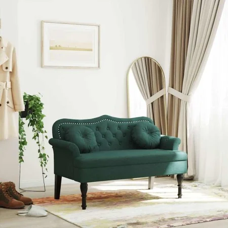 Banco con cojines terciopelo verde oscuro 120,5x65x75 cm de , Bancos - Ref: Foro24-372142, Precio: 212,57 €, Descuento: %