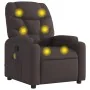 Sillón de masaje reclinable de tela marrón oscuro by , Armchairs - Ref: Foro24-372458, Price: 214,80 €, Discount: %