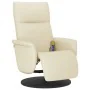 Sillón reclinable masaje con reposapiés cuero sintético crema by , Armchairs - Ref: Foro24-356553, Price: 229,39 €, Discount: %