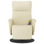 Sillón reclinable masaje con reposapiés cuero sintético crema by , Armchairs - Ref: Foro24-356553, Price: 229,39 €, Discount: %