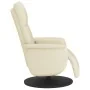 Sillón reclinable masaje con reposapiés cuero sintético crema by , Armchairs - Ref: Foro24-356553, Price: 229,39 €, Discount: %