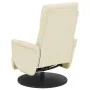 Sillón reclinable masaje con reposapiés cuero sintético crema by , Armchairs - Ref: Foro24-356553, Price: 229,39 €, Discount: %