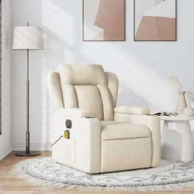 Sillón de masaje reclinable de tela crema by , Armchairs - Ref: Foro24-372424, Price: 269,03 €, Discount: %