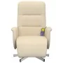 Sillón reclinable de masaje con reposapiés tela color crema by , Armchairs - Ref: Foro24-356579, Price: 231,45 €, Discount: %