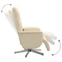 Sillón reclinable de masaje con reposapiés tela color crema by , Armchairs - Ref: Foro24-356579, Price: 231,45 €, Discount: %